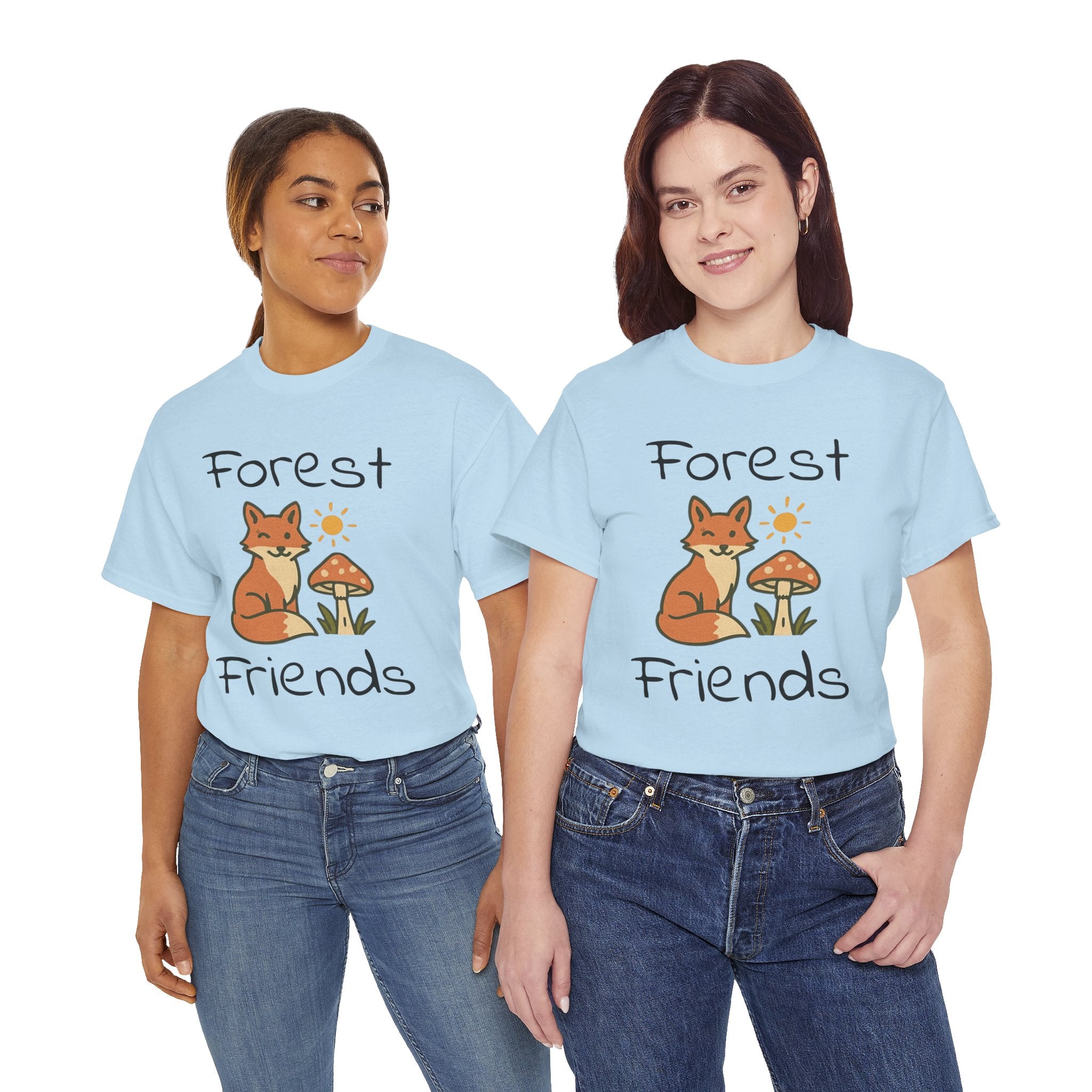 Forest Friends Fox T‑Shirt — Cute Woodland Fox & Mushroom Tee