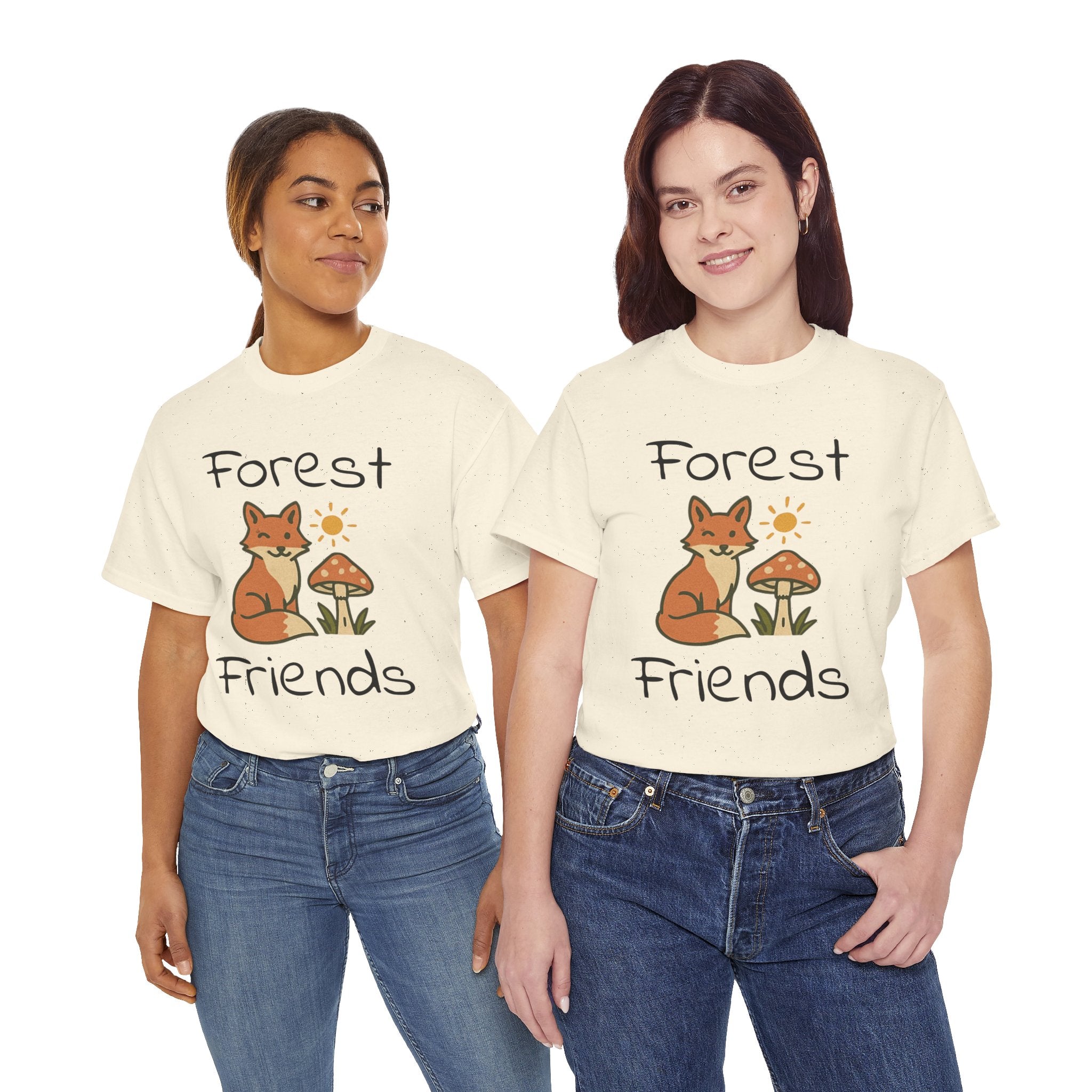 Forest Friends Fox T‑Shirt — Cute Woodland Fox & Mushroom Tee