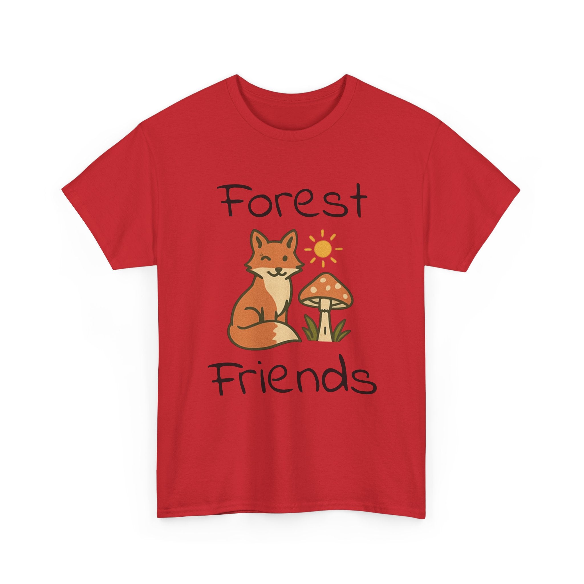 Forest Friends Fox T‑Shirt — Cute Woodland Fox & Mushroom Tee