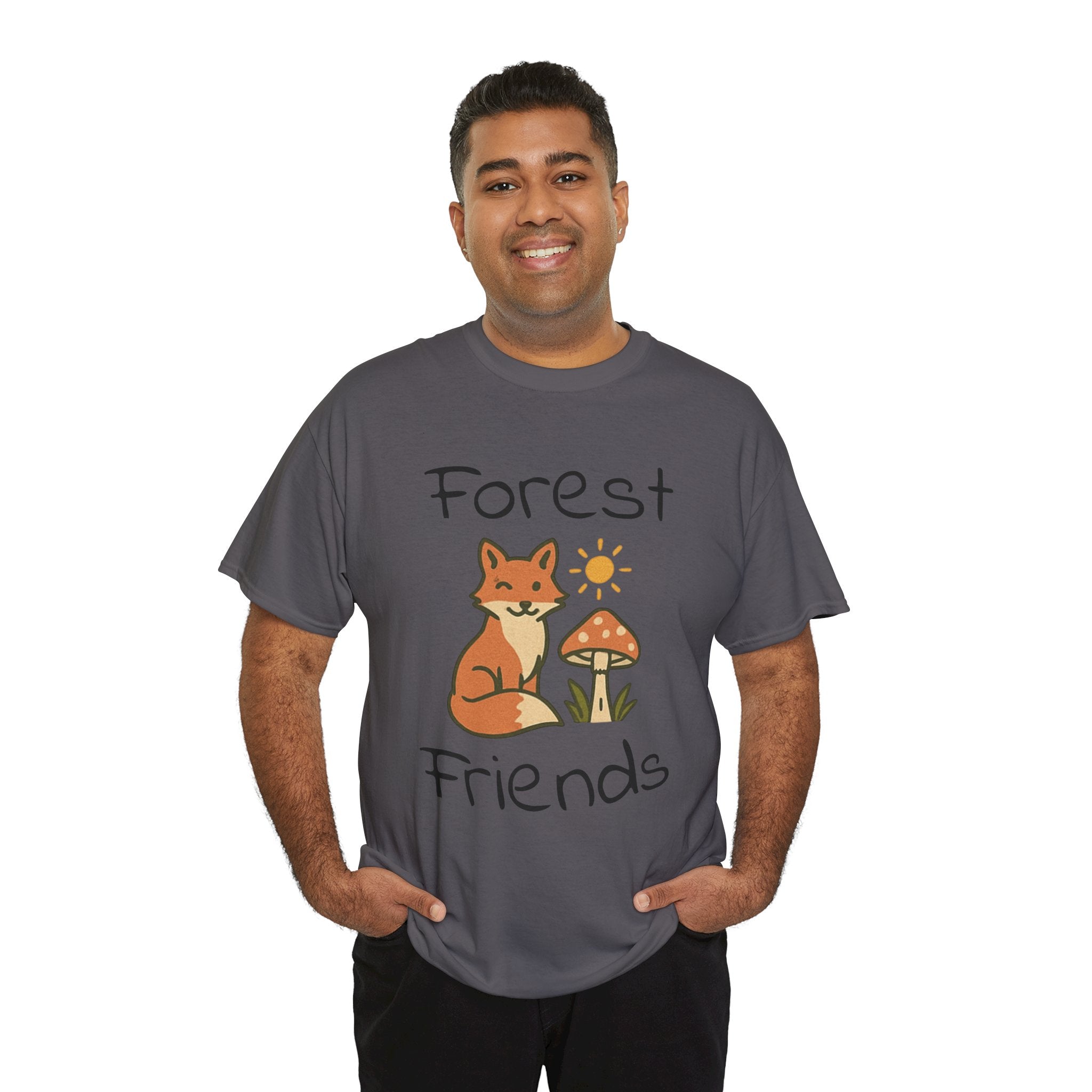 Forest Friends Fox T‑Shirt — Cute Woodland Fox & Mushroom Tee