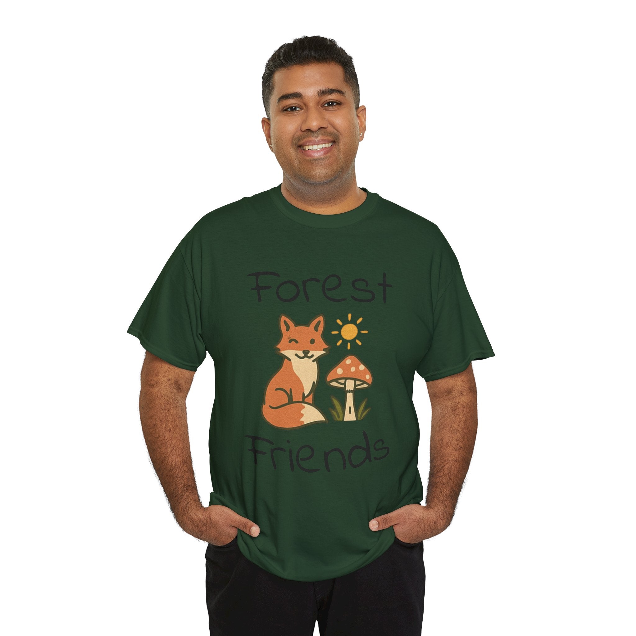 Forest Friends Fox T‑Shirt — Cute Woodland Fox & Mushroom Tee