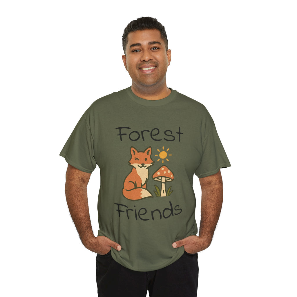 Forest Friends Fox T‑Shirt — Cute Woodland Fox & Mushroom Tee