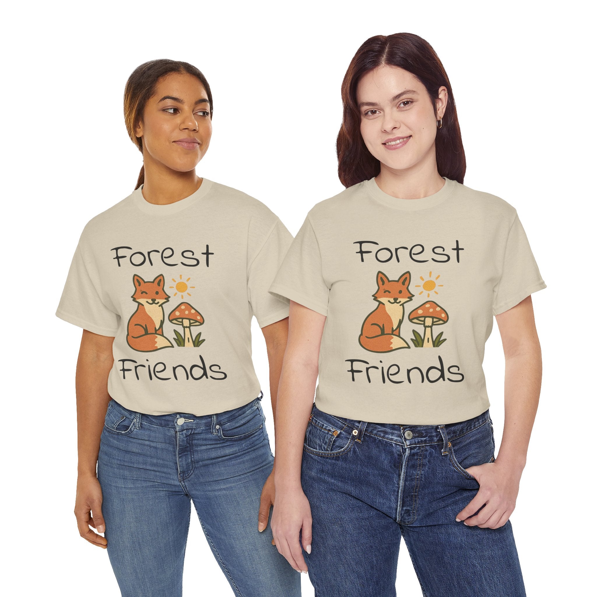 Forest Friends Fox T‑Shirt — Cute Woodland Fox & Mushroom Tee