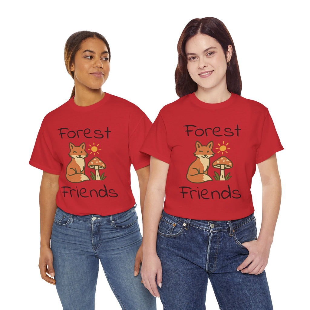 Forest Friends Fox T‑Shirt — Cute Woodland Fox & Mushroom Tee