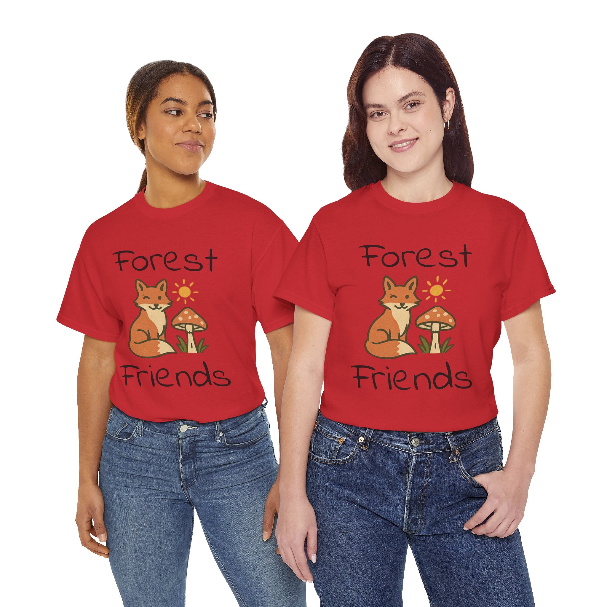 Forest Friends Fox T‑Shirt — Cute Woodland Fox & Mushroom Tee
