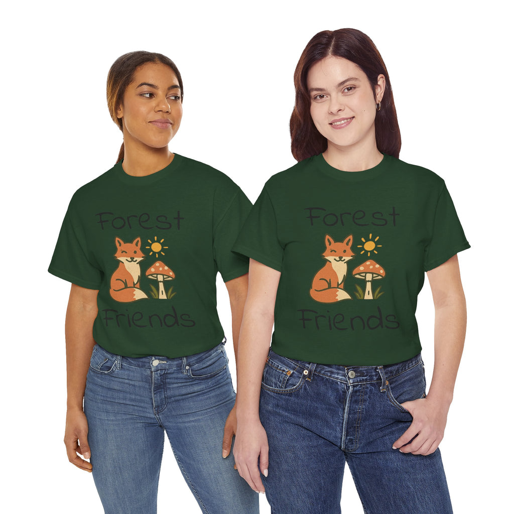 Forest Friends Fox T‑Shirt — Cute Woodland Fox & Mushroom Tee