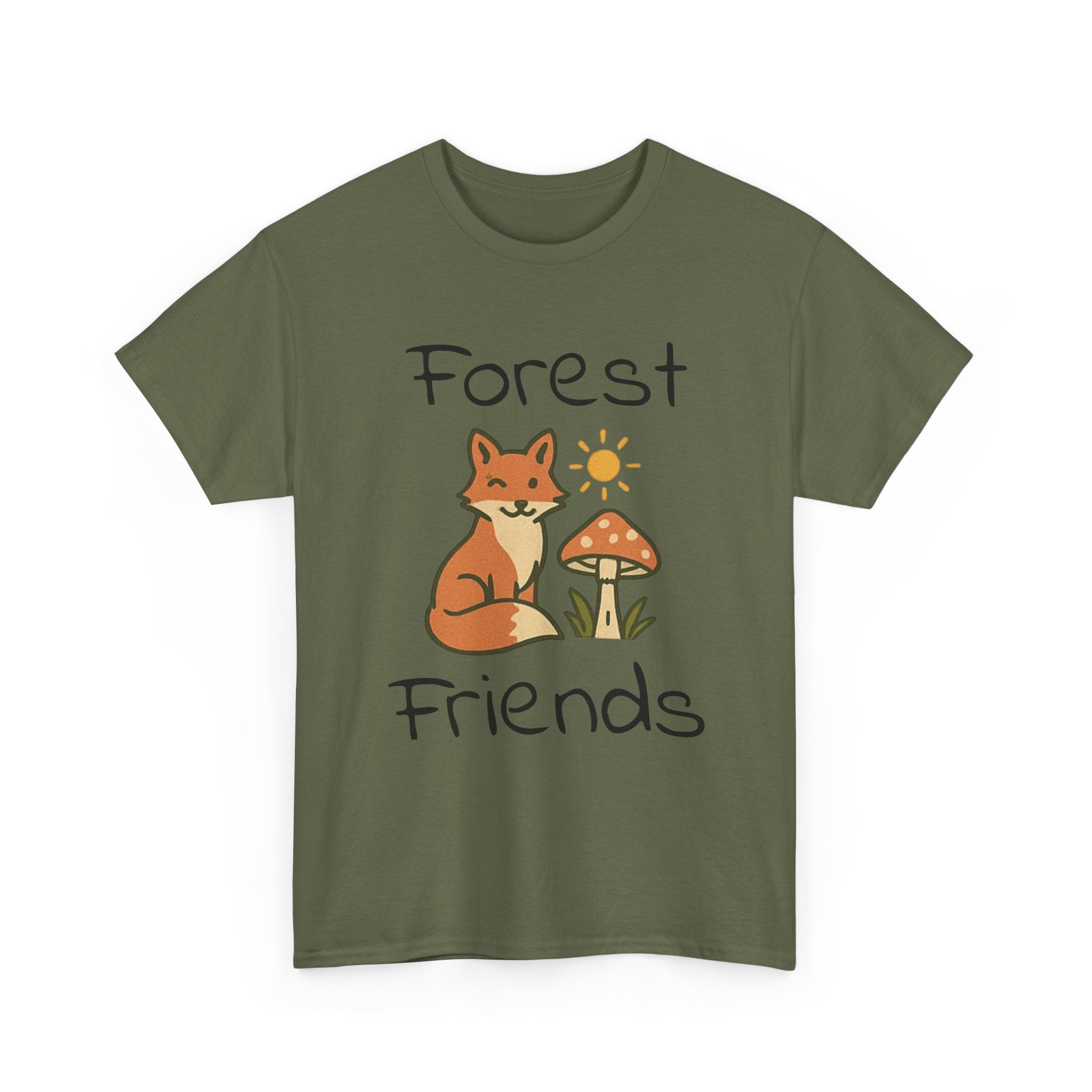 Forest Friends Fox T‑Shirt — Cute Woodland Fox & Mushroom Tee