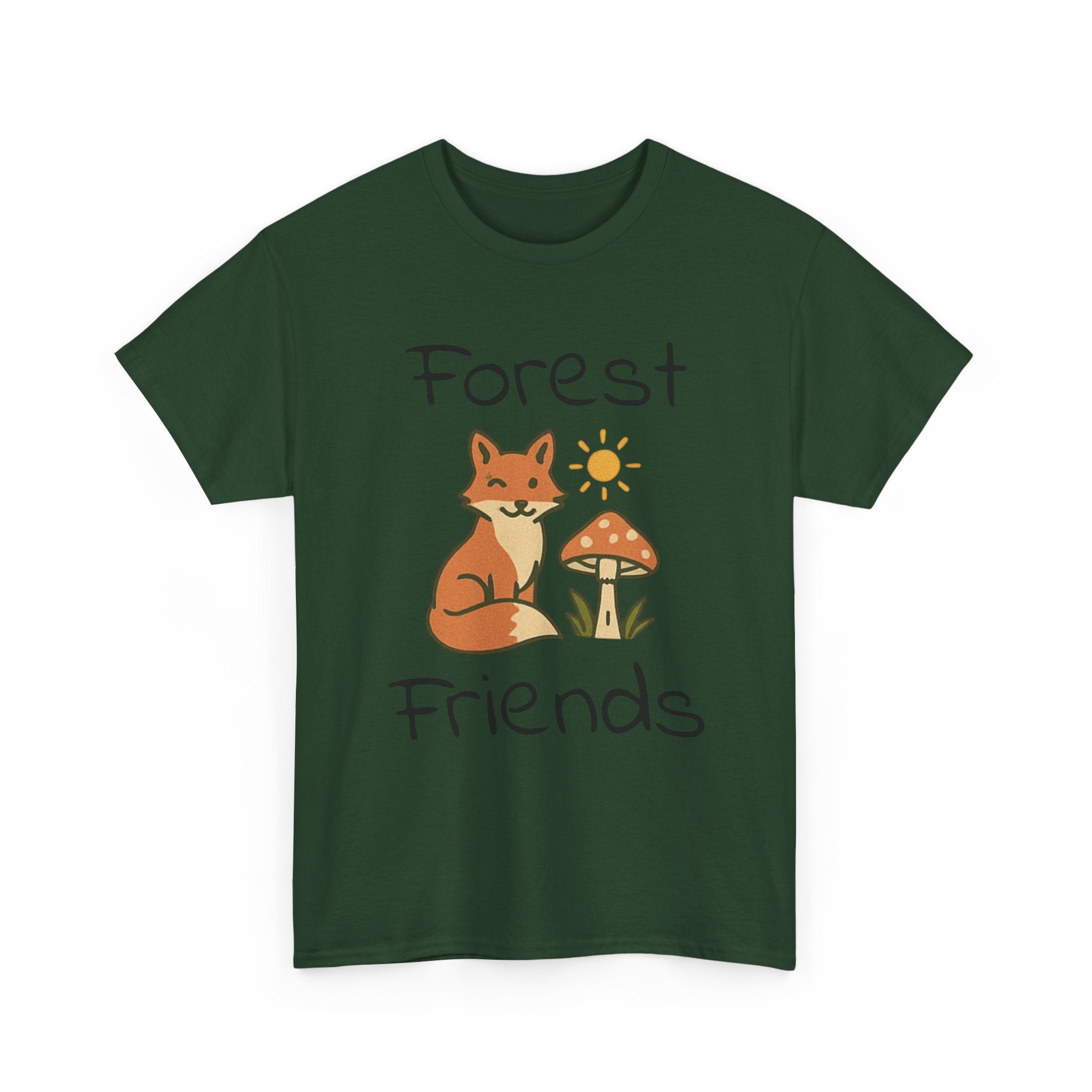 Forest Friends Fox T‑Shirt — Cute Woodland Fox & Mushroom Tee