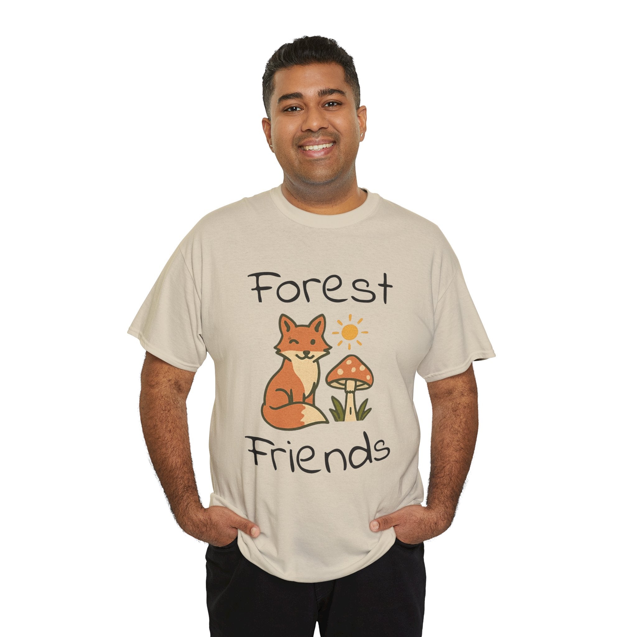 Forest Friends Fox T‑Shirt — Cute Woodland Fox & Mushroom Tee