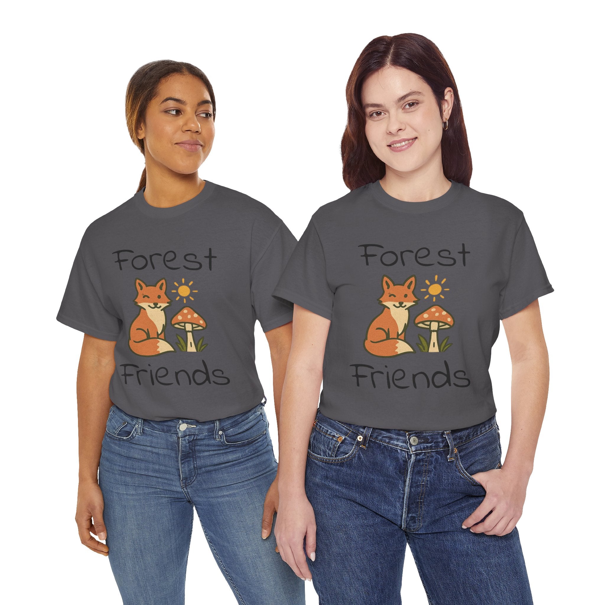 Forest Friends Fox T‑Shirt — Cute Woodland Fox & Mushroom Tee