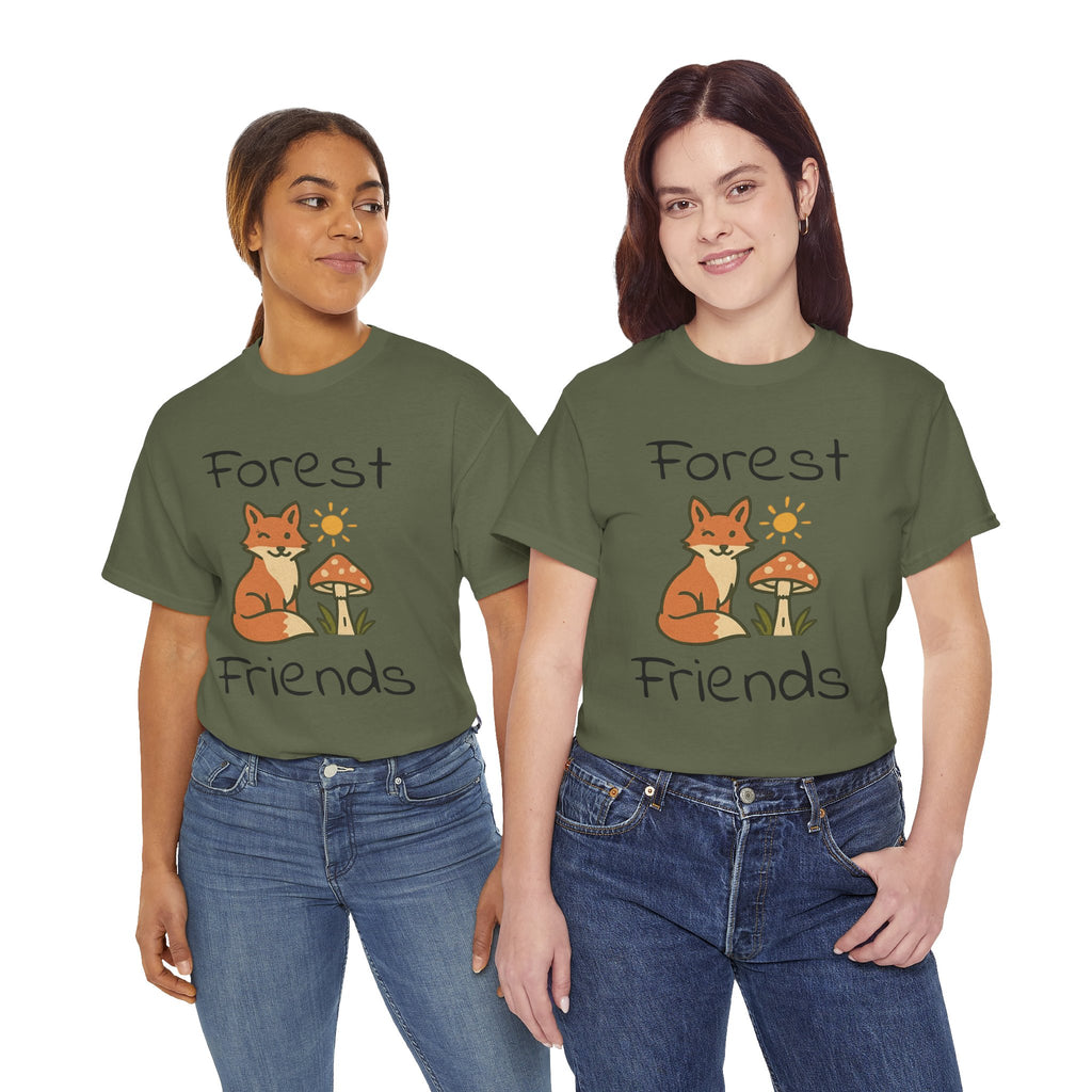 Forest Friends Fox T‑Shirt — Cute Woodland Fox & Mushroom Tee