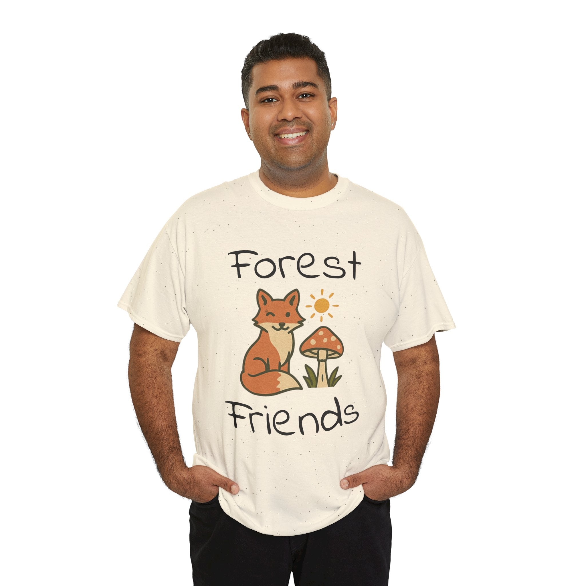 Forest Friends Fox T‑Shirt — Cute Woodland Fox & Mushroom Tee